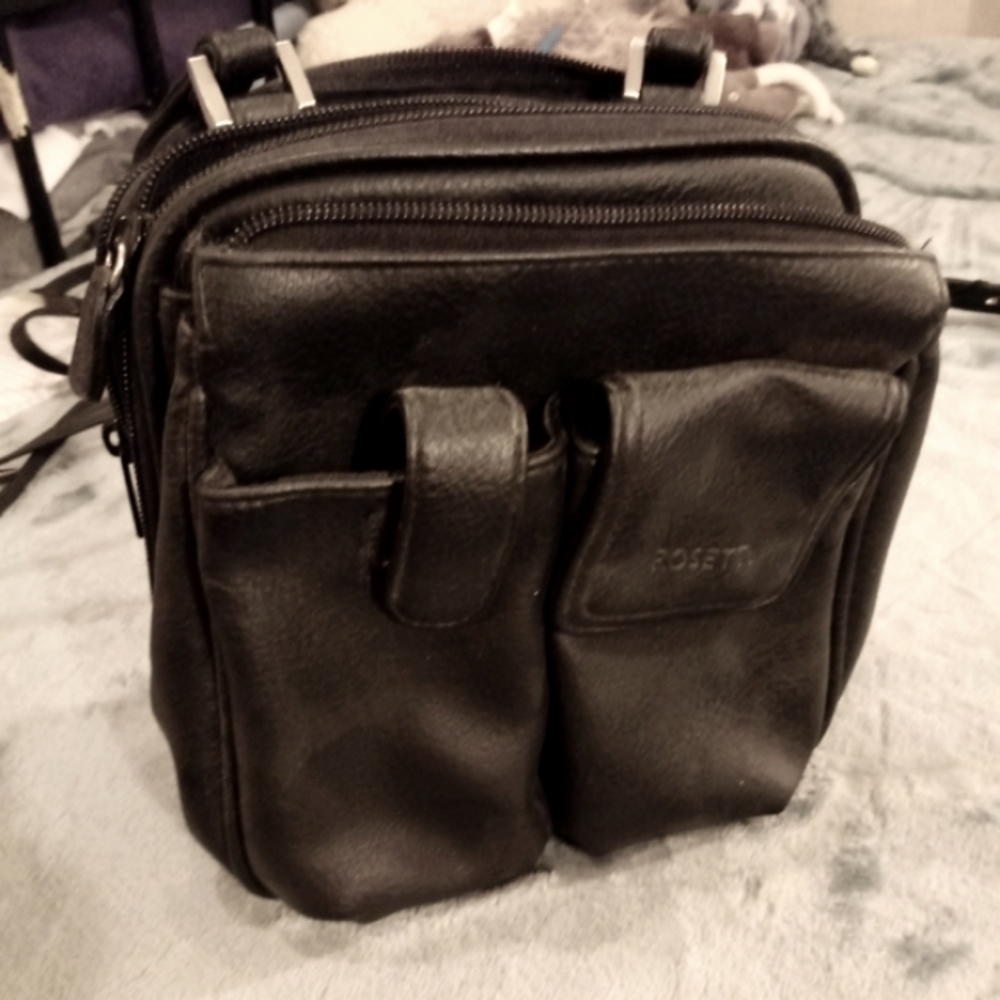 Rosseti Black Multi Compartment Crossbody Bag
